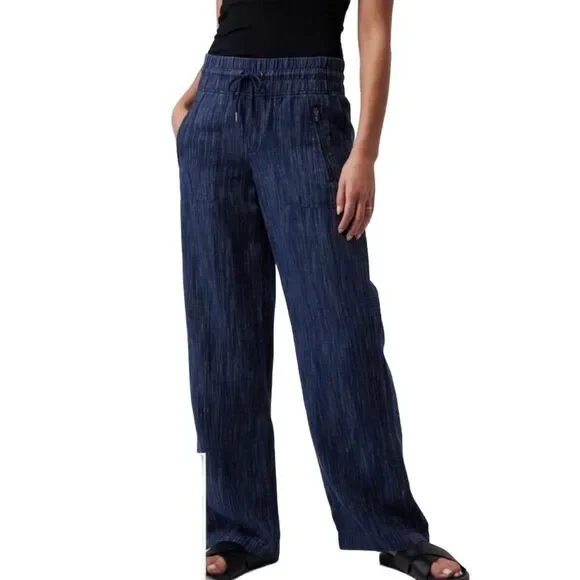 Athleta Blue Wide Leg TALL Pants - Picture 1 of 13